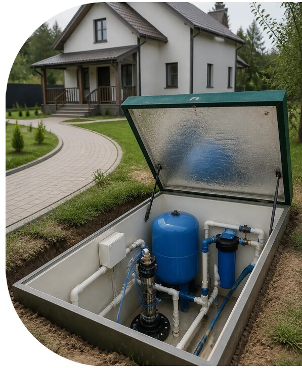 Автономное водоснабжение дома в Луховицах от 155175 р. | АПаруса-Лхв