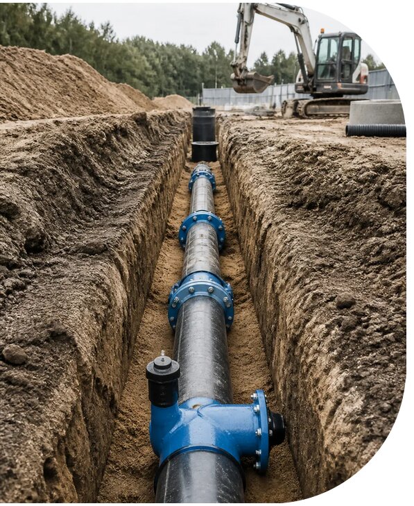 Строительство наружных сетей водоснабжения для объектов в Луховицах